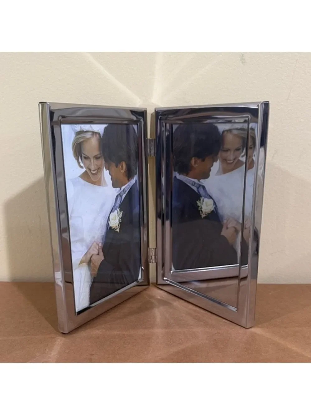 Silver Double Photo mirror Frame
